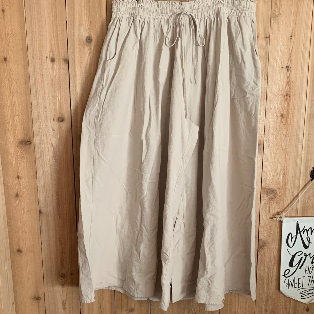 SHEIN Cream Wide Leg Pants